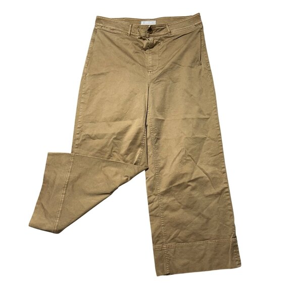 Everlane Womens Wide-Leg Crop Pants Size 14 Beige Cotton Blend - Picture 1 of 10